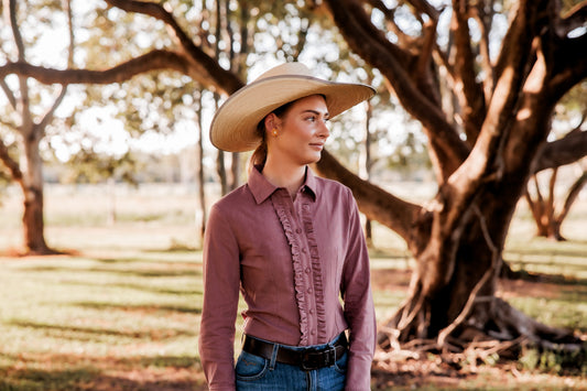 Dusty Pink Linen Arena Shirt