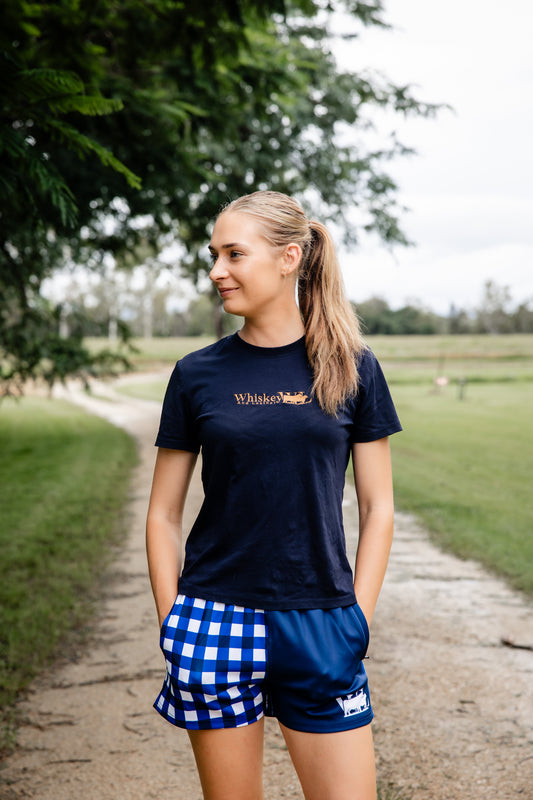 Navy Embroidered T Shirt