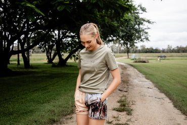 Olive Embroidered T Shirt