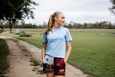 Light Blue Embroidered T Shirt