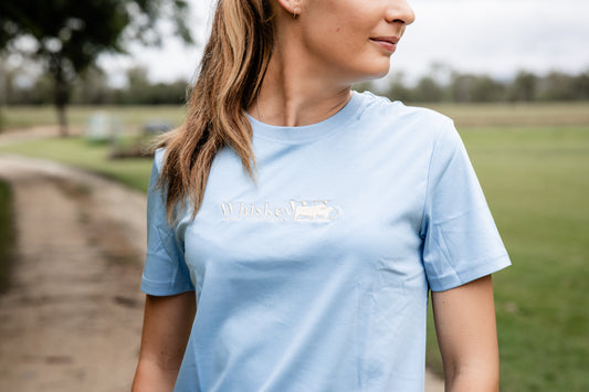Light Blue Embroidered T Shirt