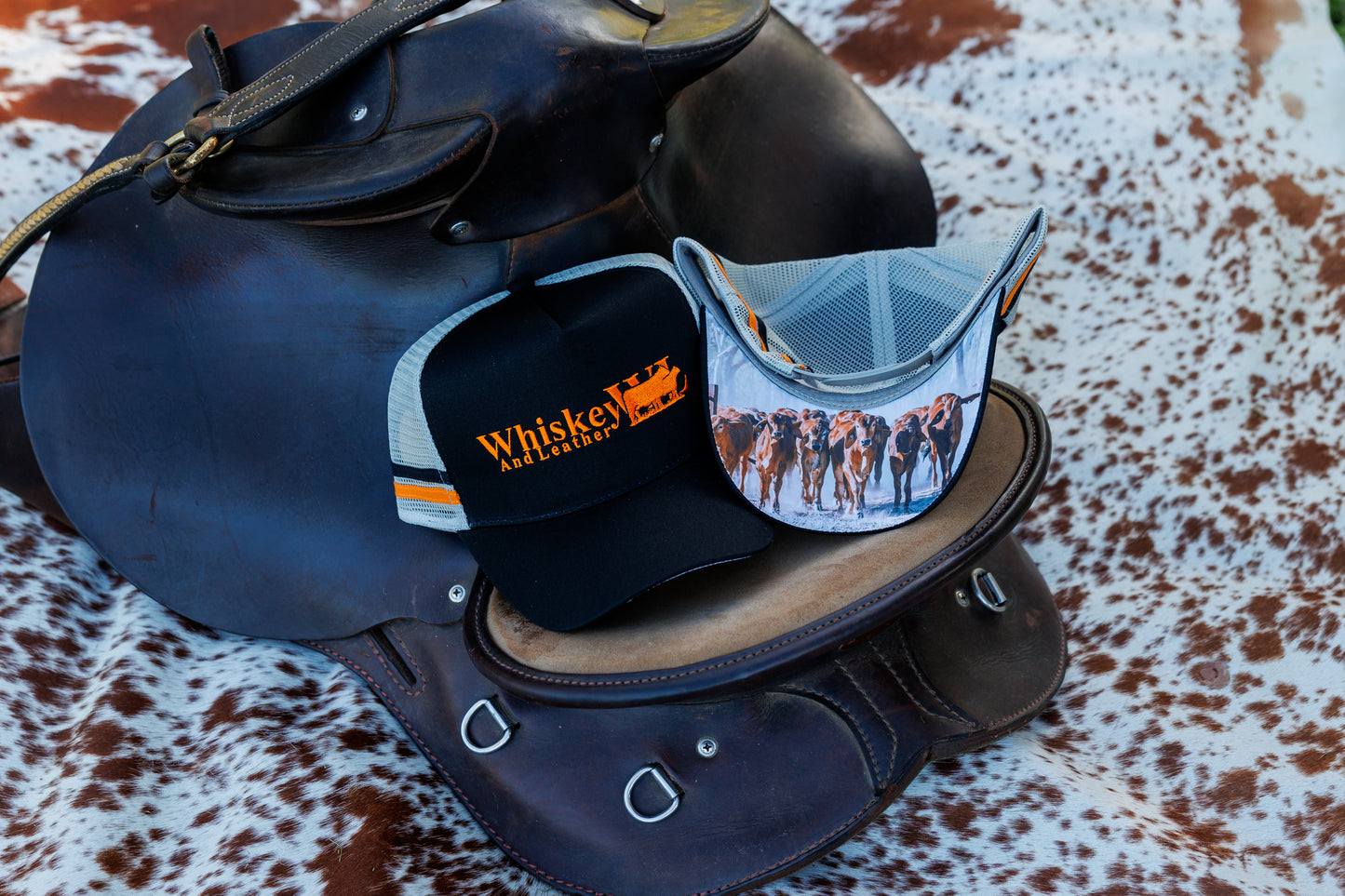 Black and Orange Truckers Cap