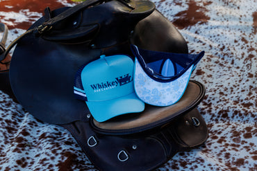 Ladies Blue Floral Truckers Cap