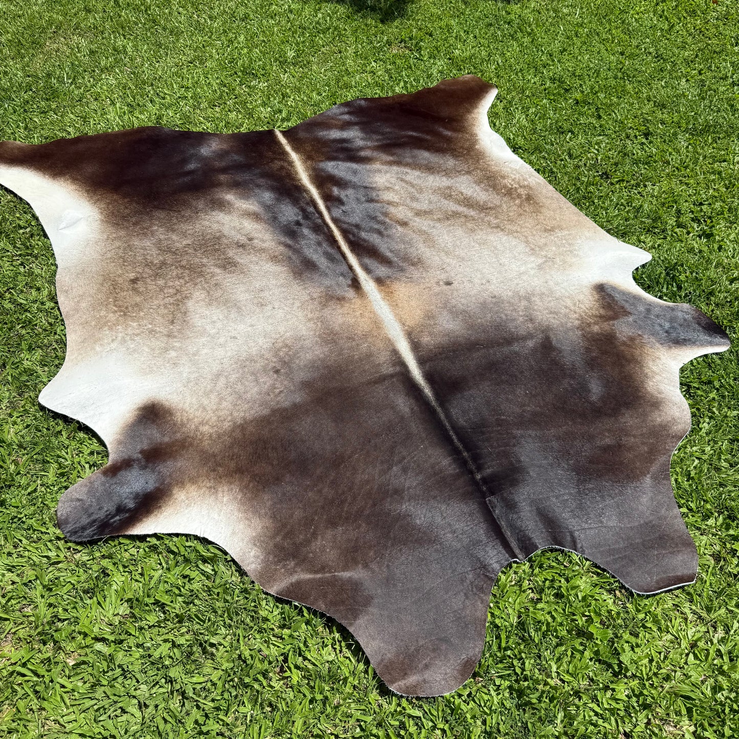 Large Grey Mix Cowhide Rug