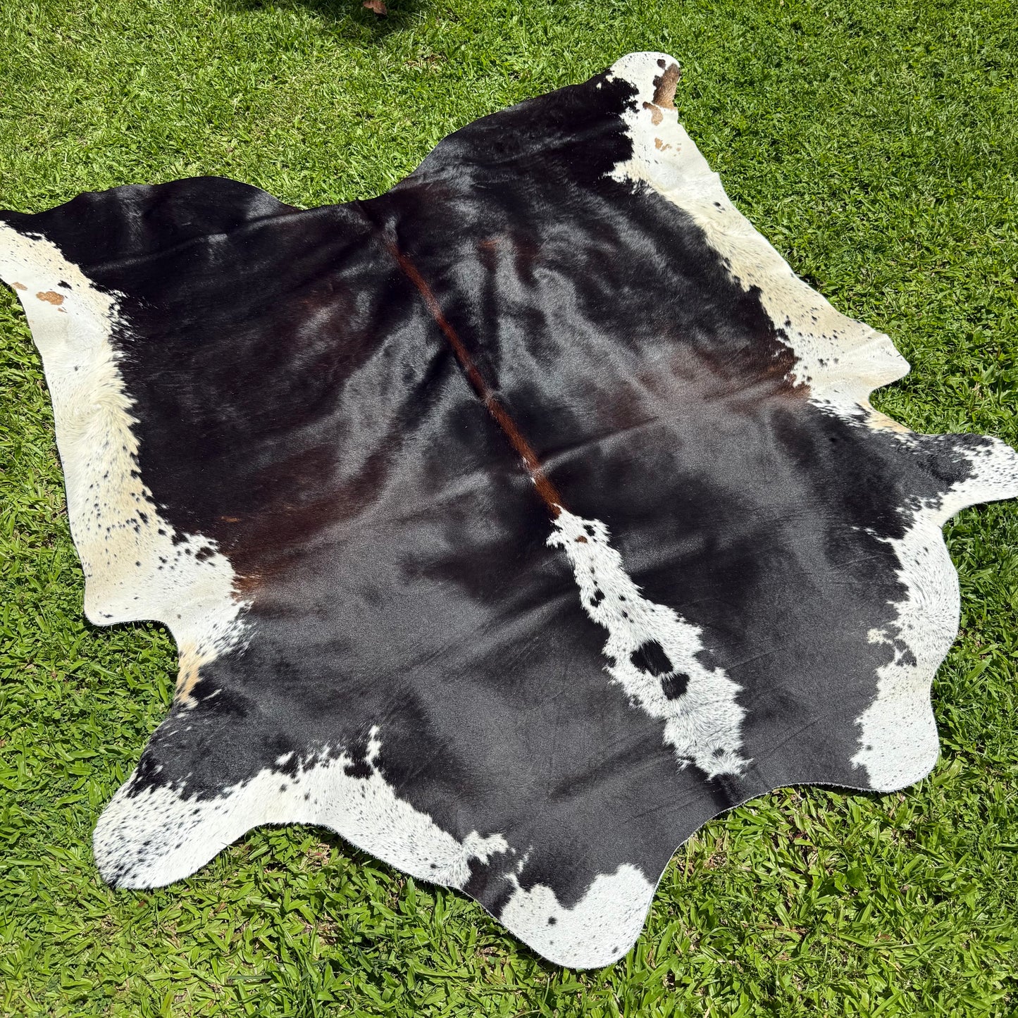 Large Red Mix Cowhide Rug