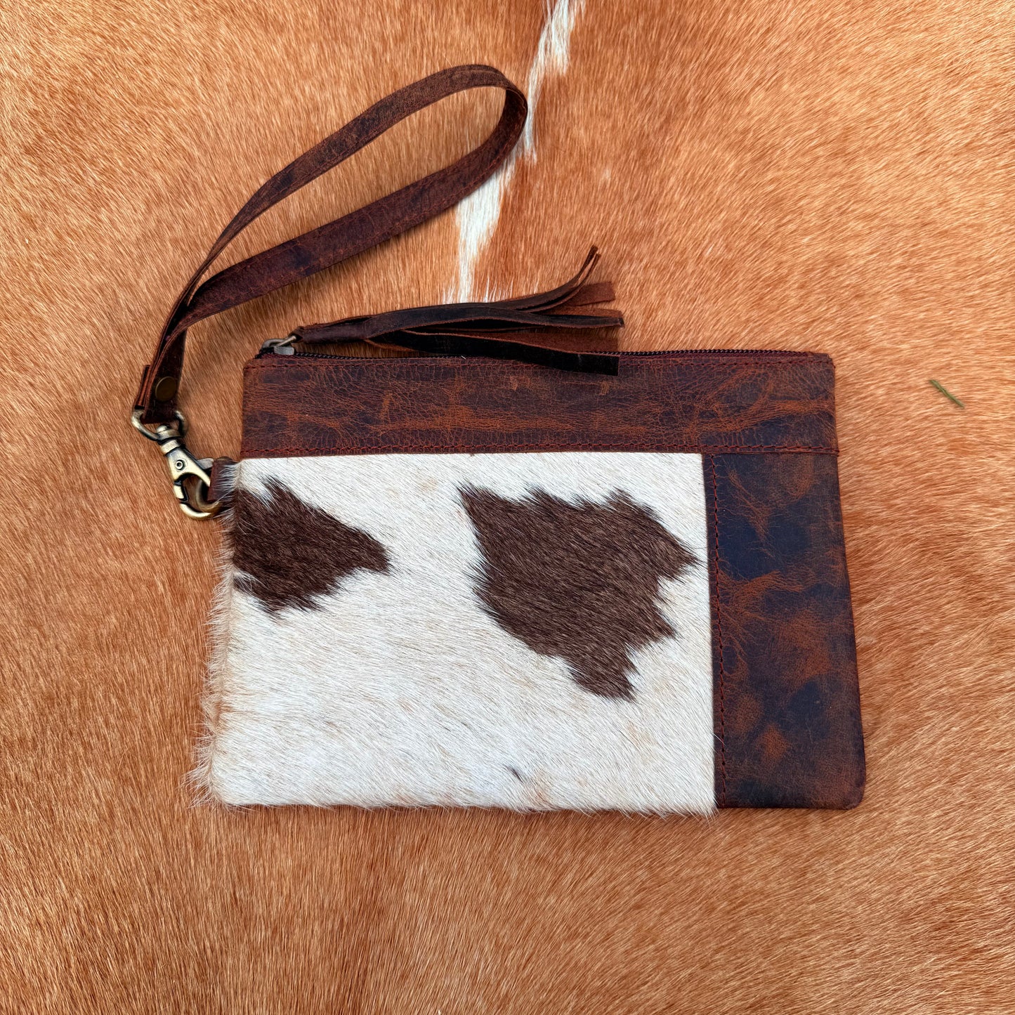 Cowhide Wristlet