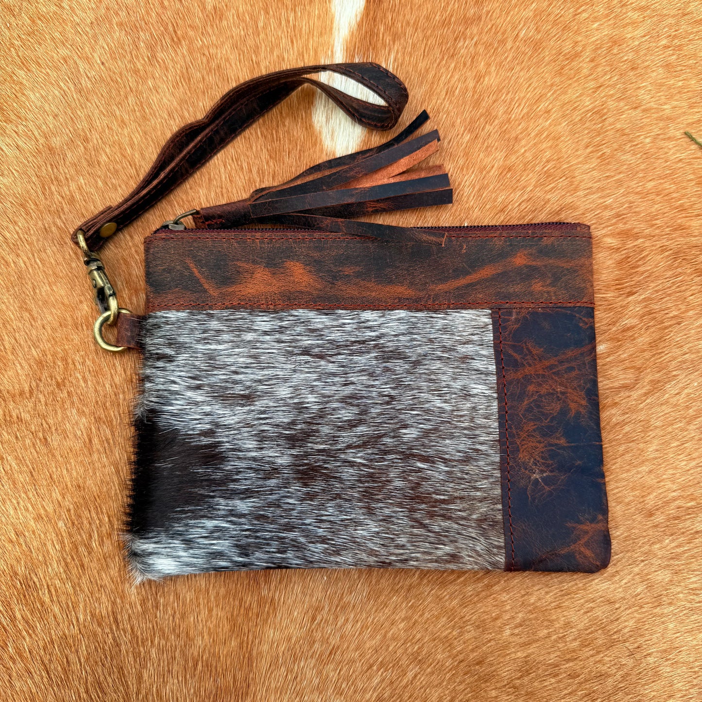 Cowhide Wristlet