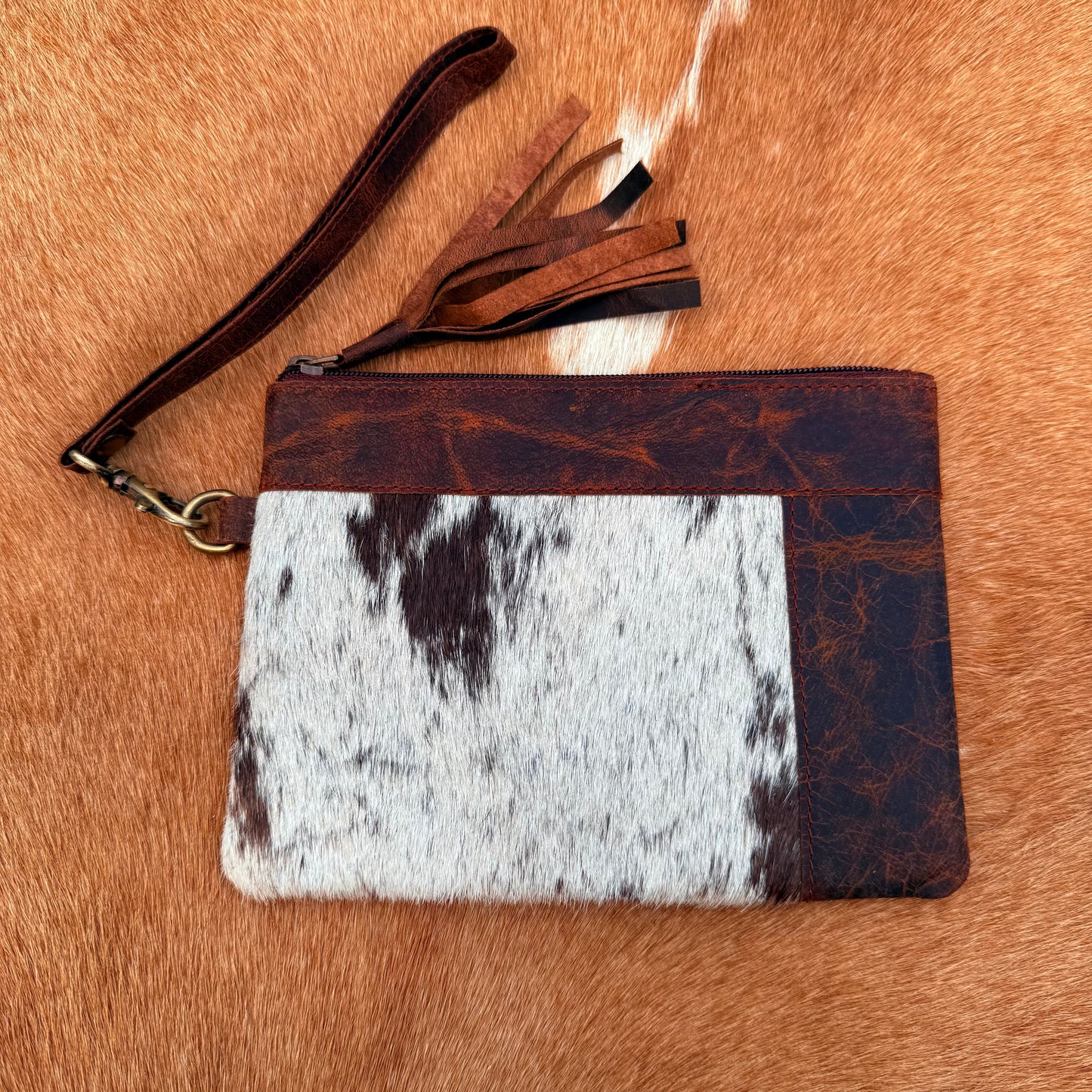Cowhide Wristlet