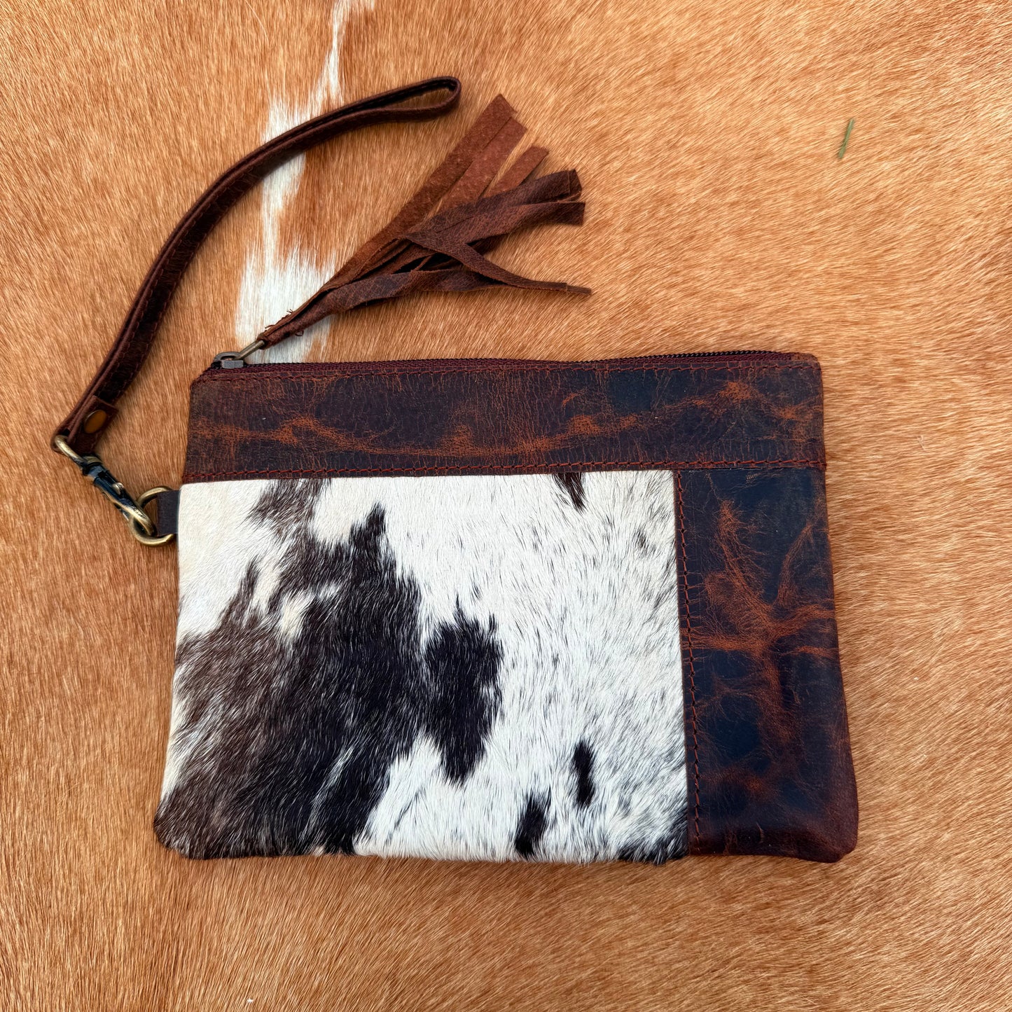 Cowhide Wristlet