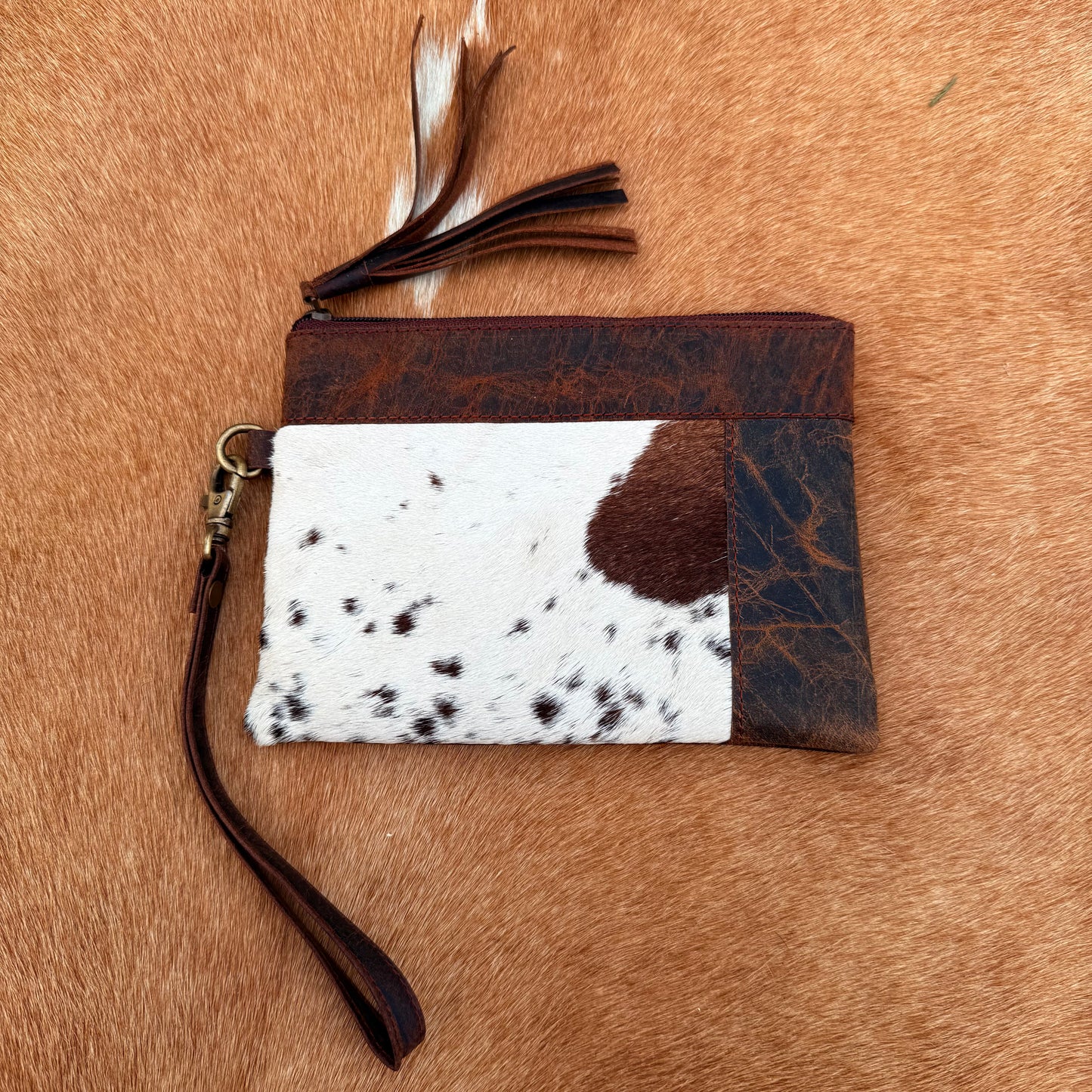 Cowhide Wristlet