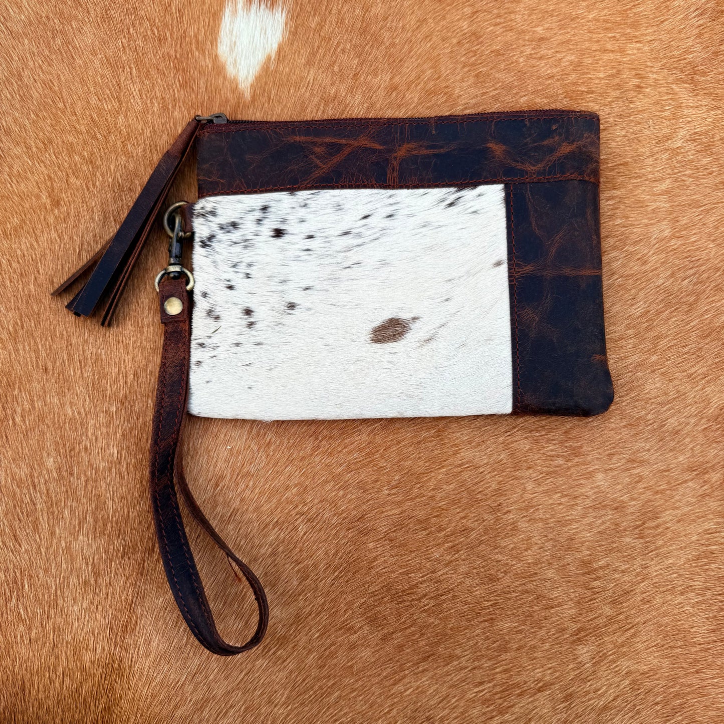 Cowhide Wristlet