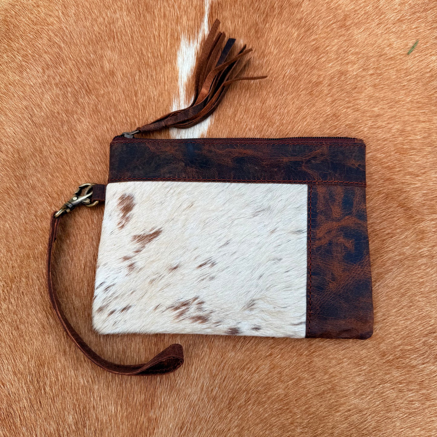 Cowhide Wristlet