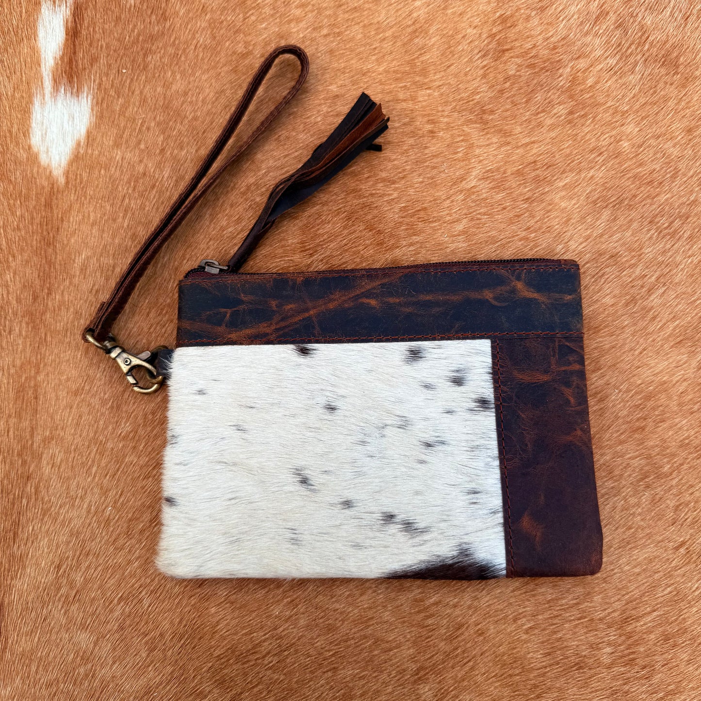 Cowhide Wristlet