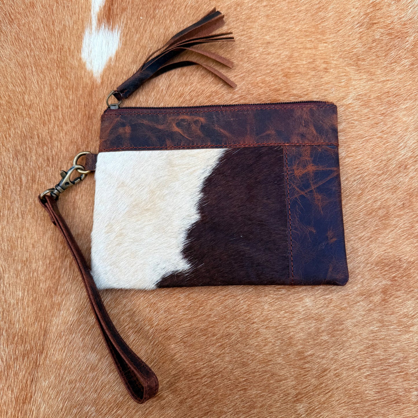 Cowhide Wristlet