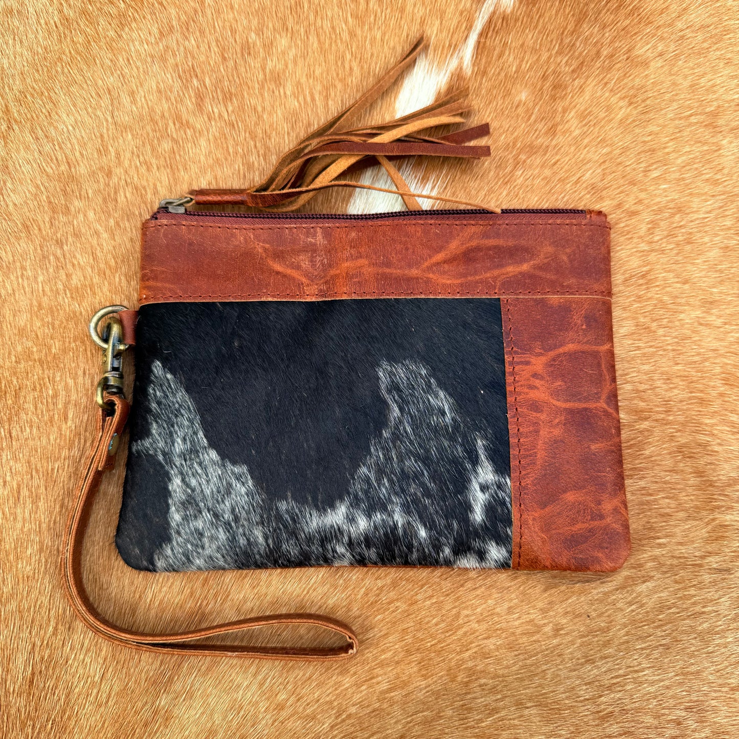 Cowhide Wristlet