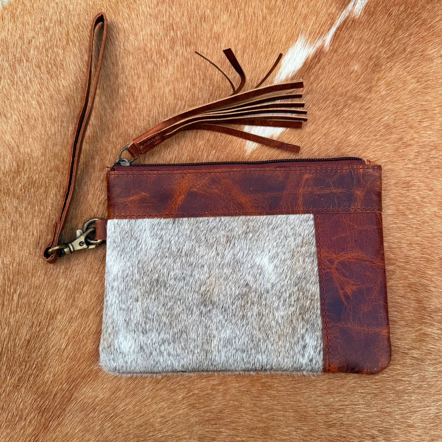 Cowhide Wristlet