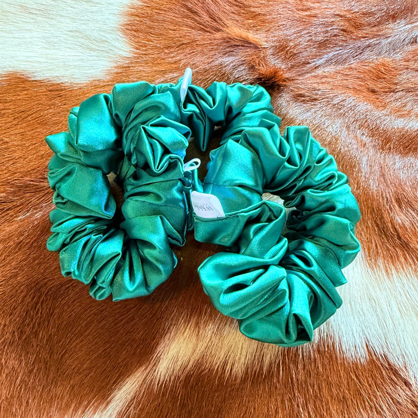 Green Satin Scrunchie