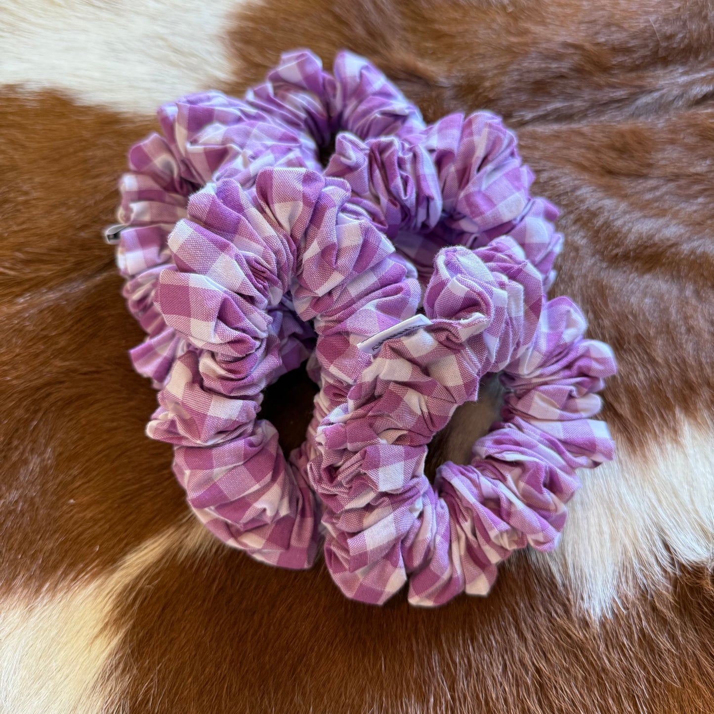 Purple Tartan cotton Scrunchie