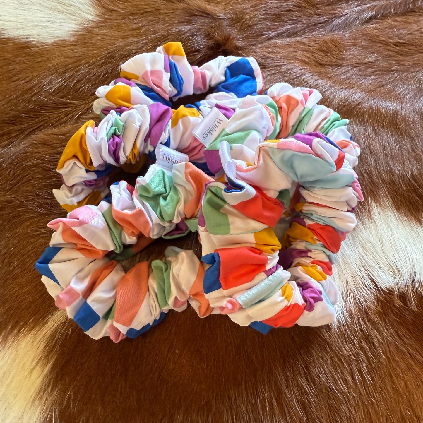 Rainbow cotton Scrunchie