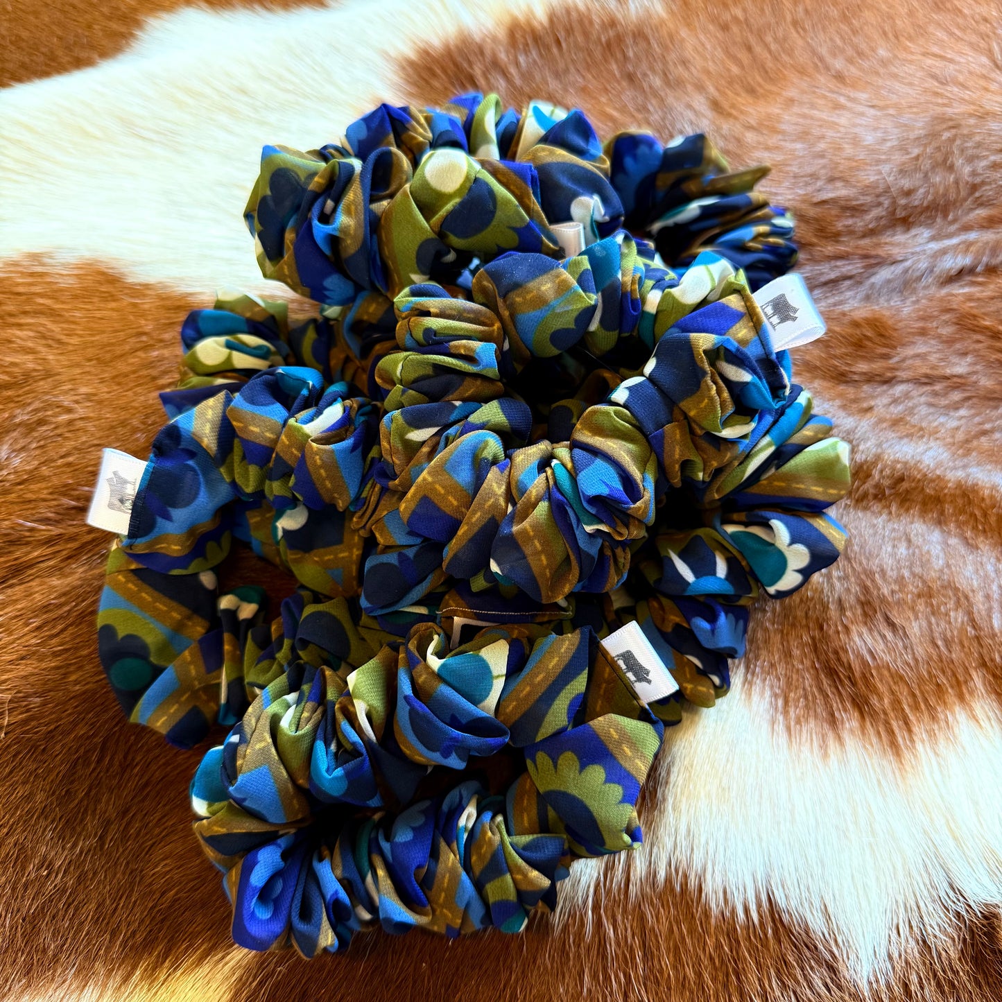 Blue Art cotton Scrunchie