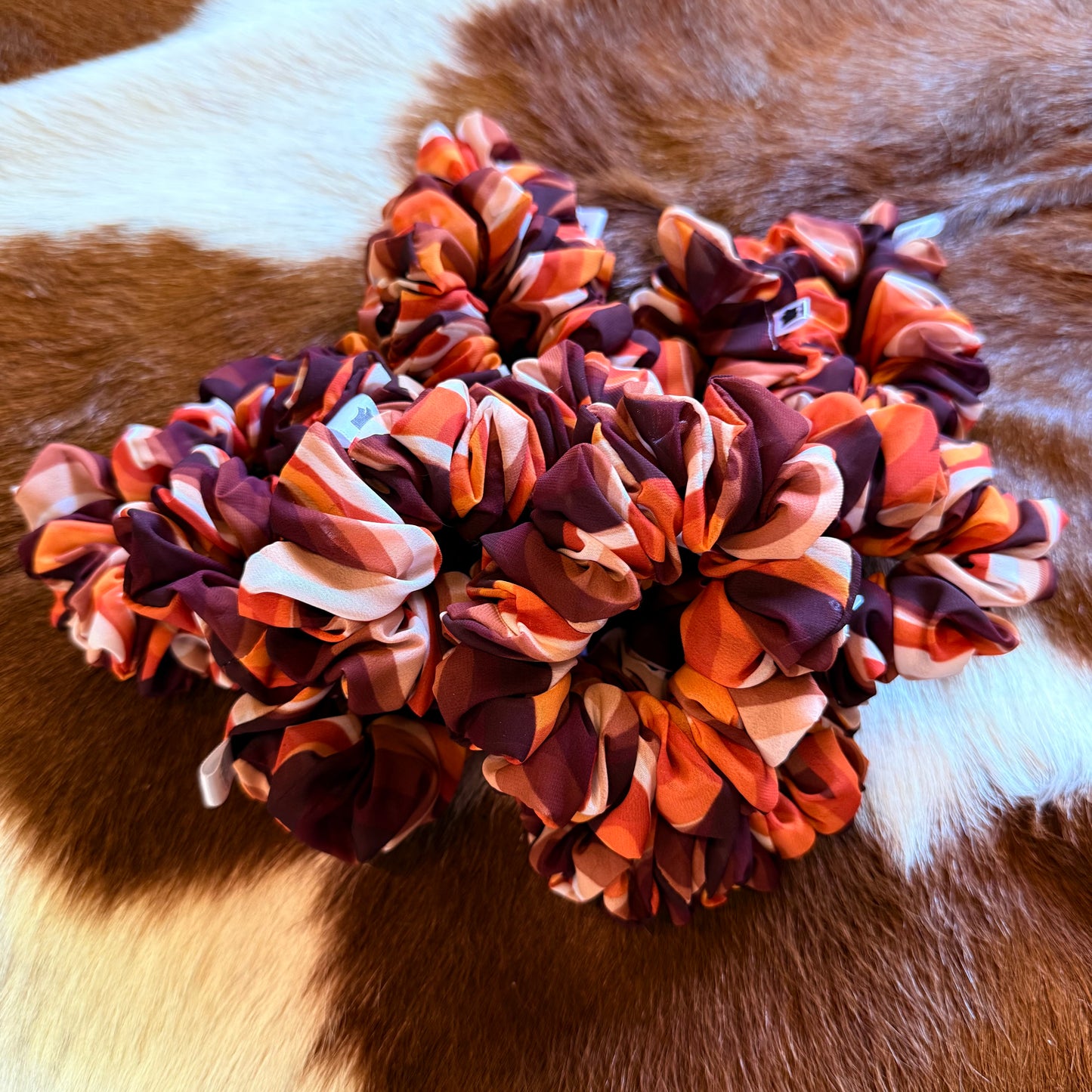 Orange Art cotton Scrunchie