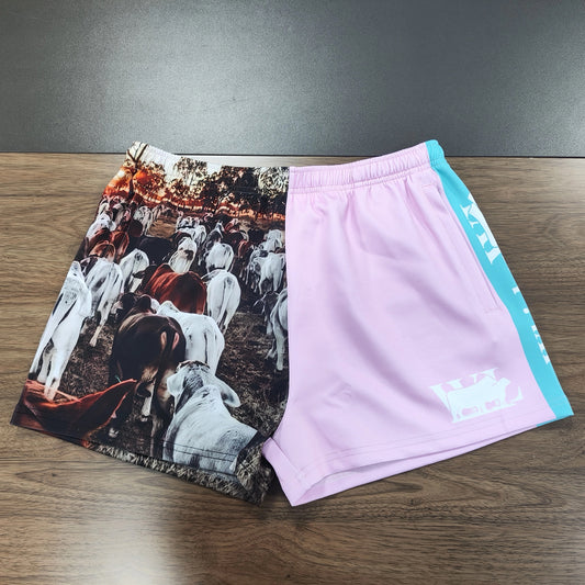 Teal/Pink Footy Short