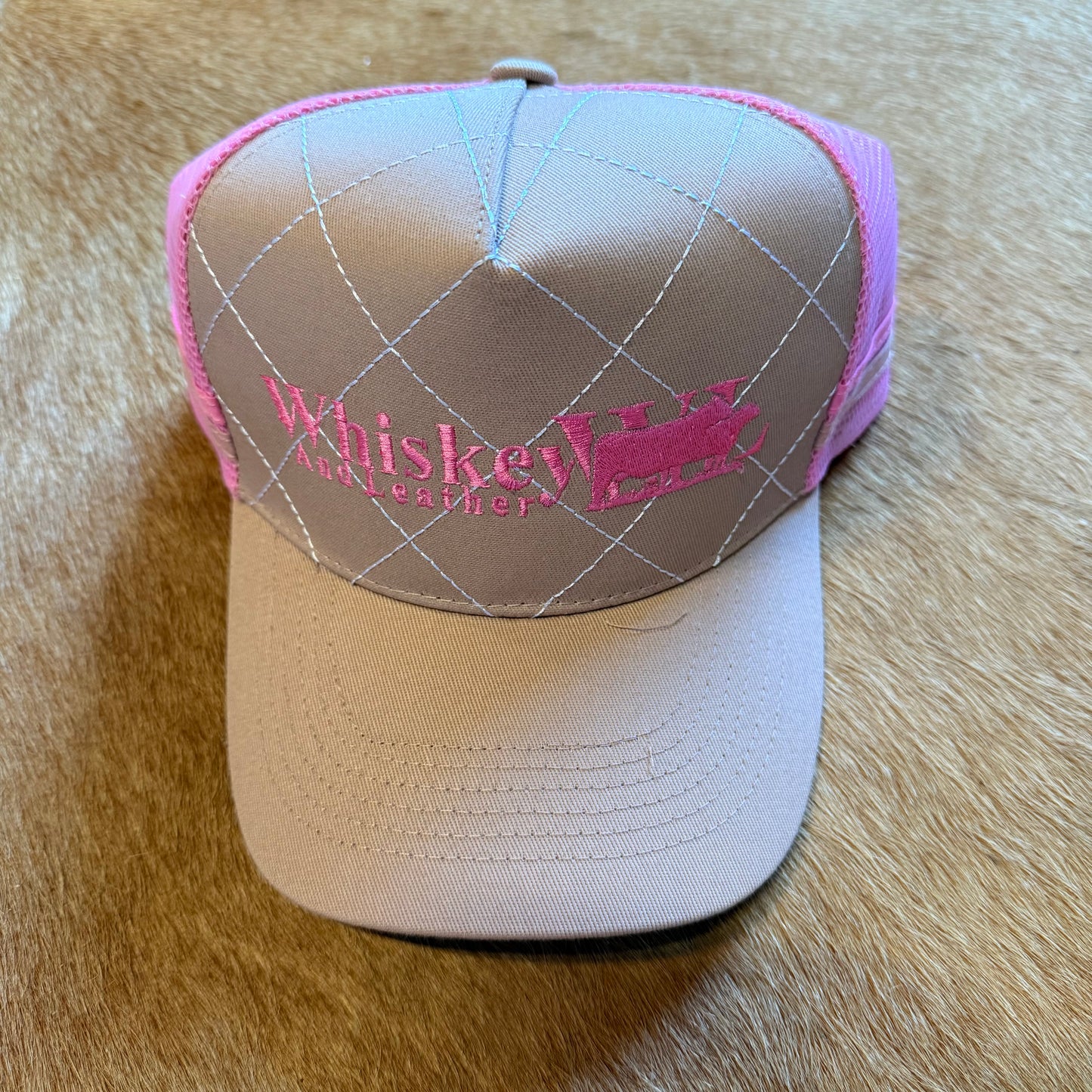 Pink stitch Truckers Cap