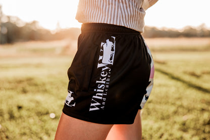 Black/Pink Footy Short