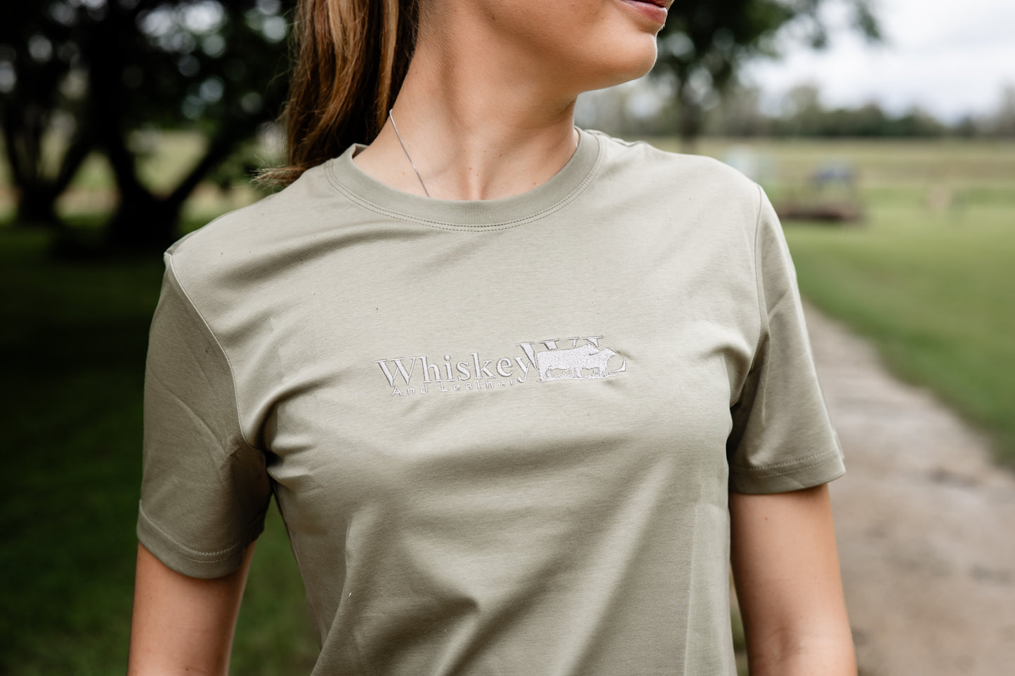 Olive Embroidered T Shirt