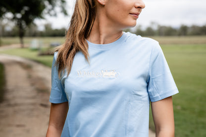 Light Blue Embroidered T Shirt