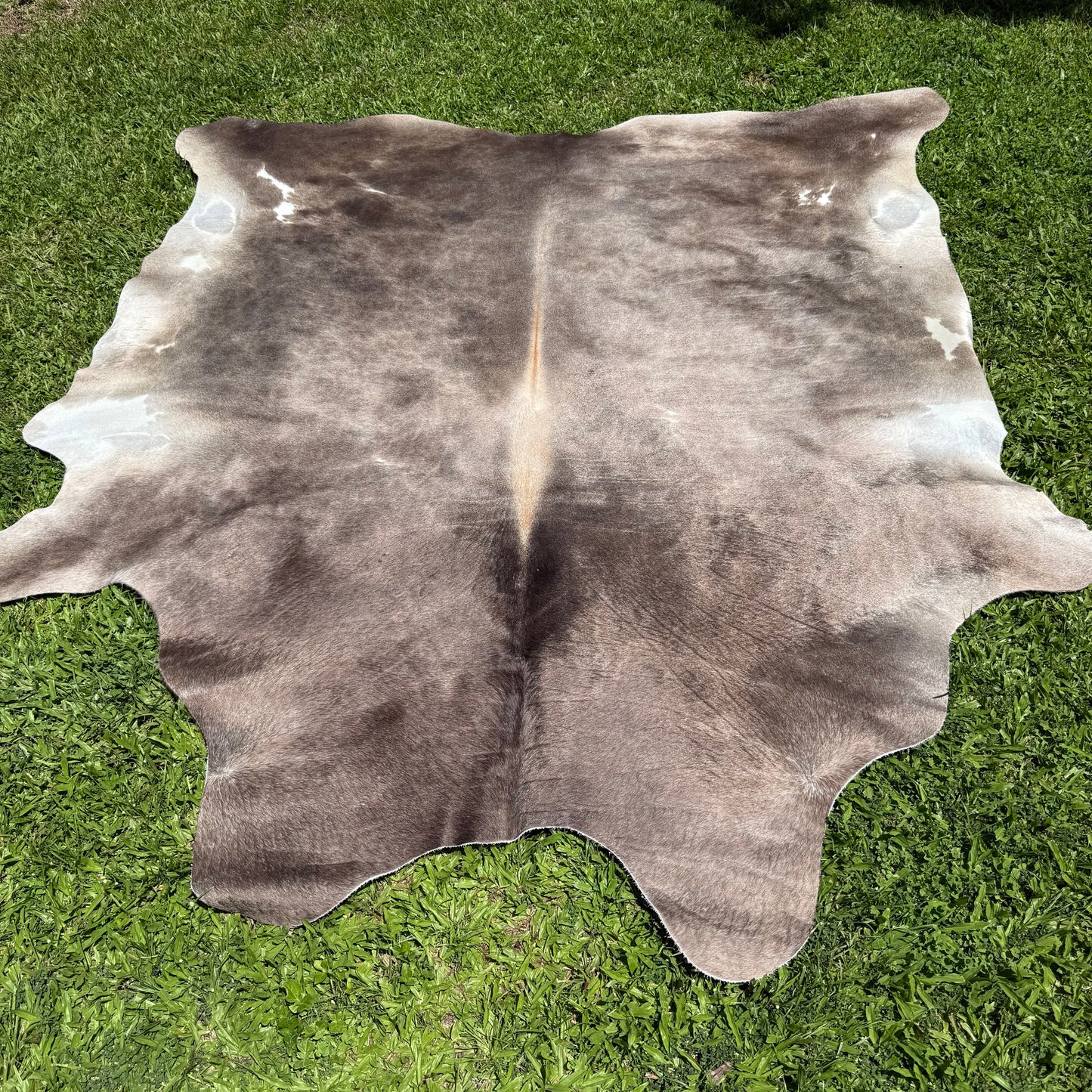 Large Grey Mix Cowhide Rug
