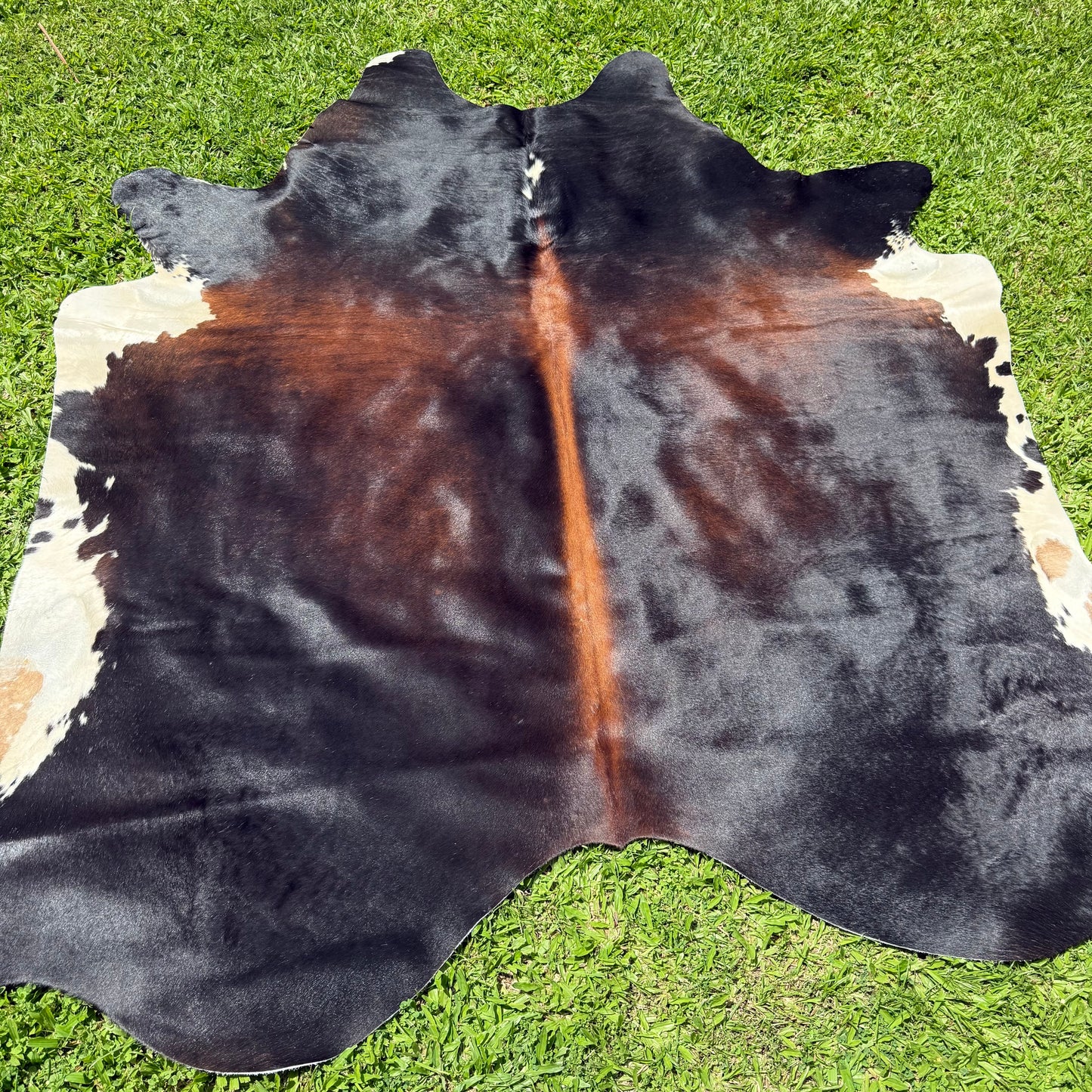 Large Red Mix Cowhide Rug