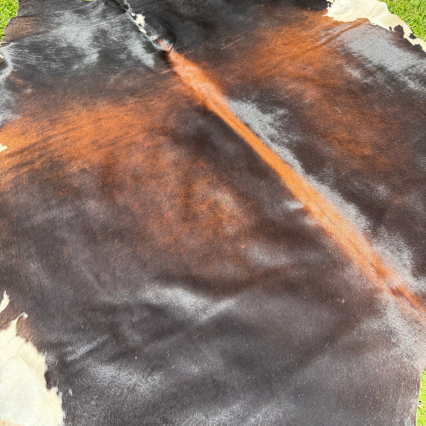 Large Red Mix Cowhide Rug