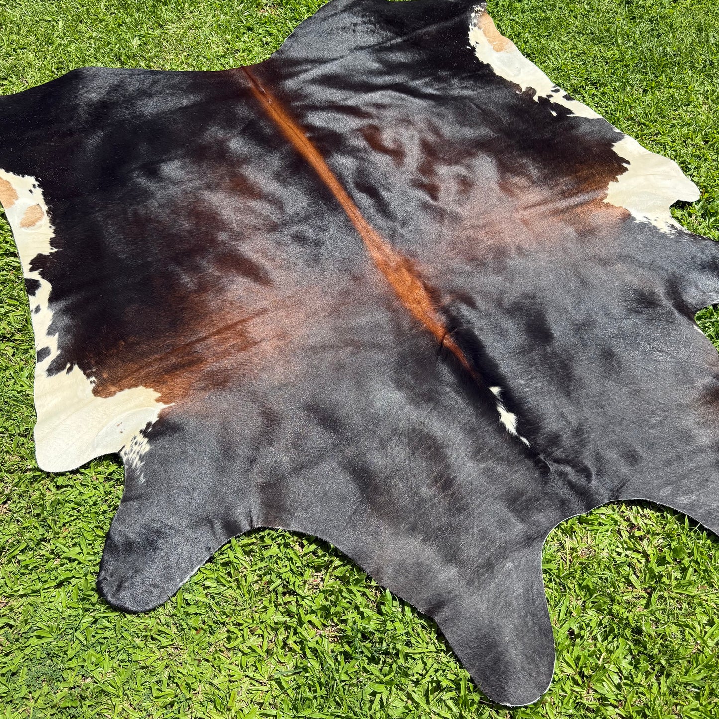 Large Red Mix Cowhide Rug