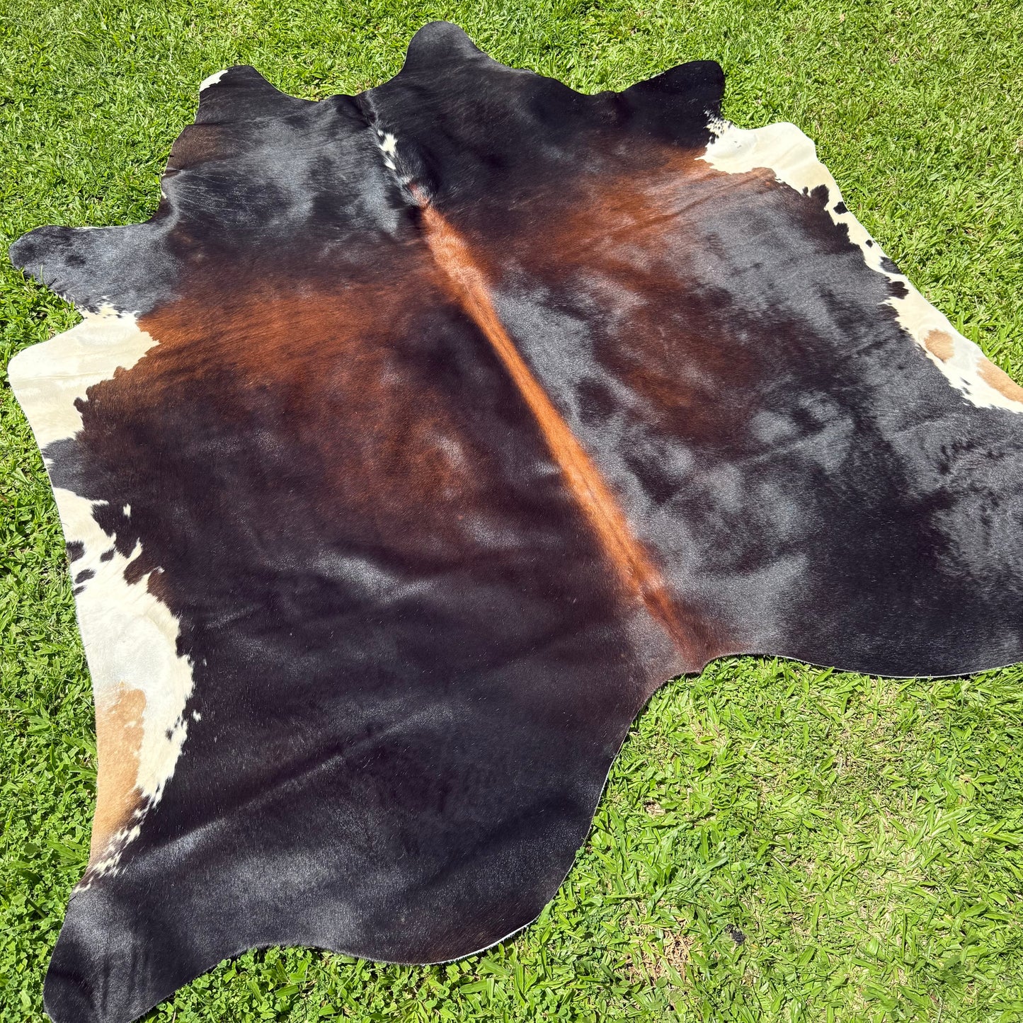 Large Red Mix Cowhide Rug