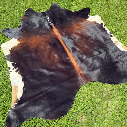 Large Red Mix Cowhide Rug