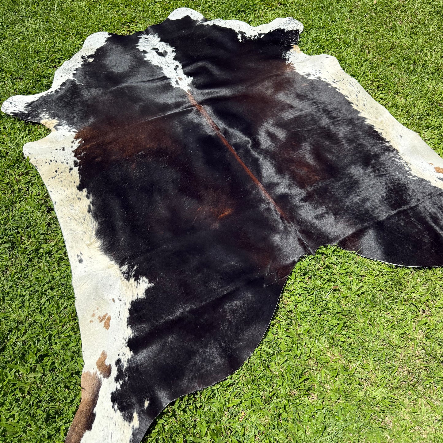 Large Red Mix Cowhide Rug