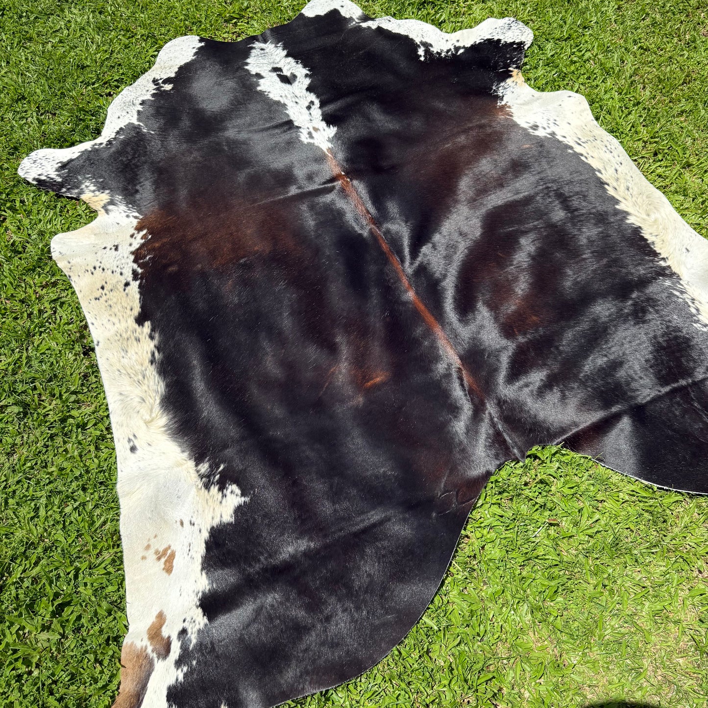 Large Red Mix Cowhide Rug