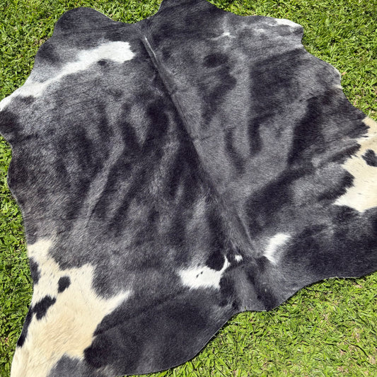 Small Black Roan Cowhide Rug