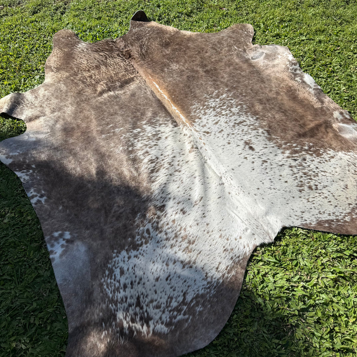 Large Grey Mix Cowhide Rug