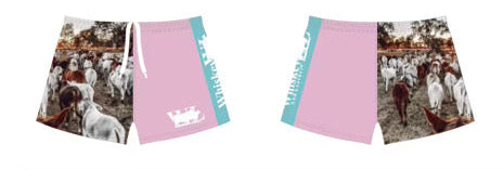 Teal/Pink Footy Short