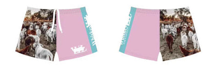Teal/Pink Footy Short