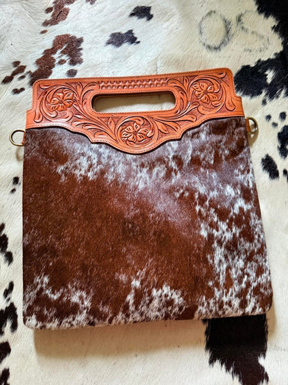 Tooled Cowhide Shoulder Bag 2